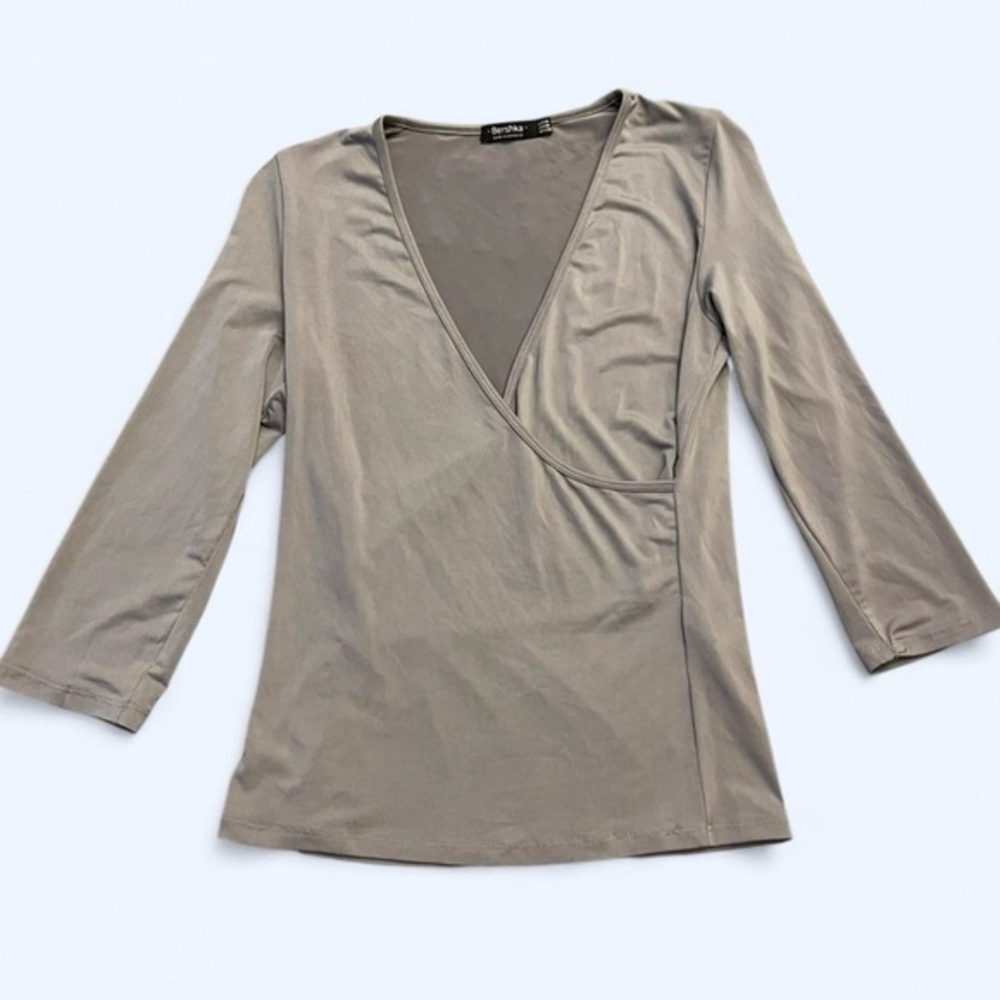 Bershka Long—Sleeved Wrap Top